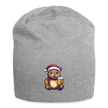 Bear Beer Xmas Christmas - Jersey Beanie - heather grey - Front