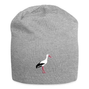white stork - Jersey Beanie - heather grey - Front