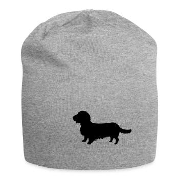 Rough-haired dachshund - Jersey Beanie - heather grey - Front