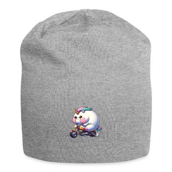 Fabulous Unicorn On Motorcycle Adventure - Jersey Beanie - heather grey - Front