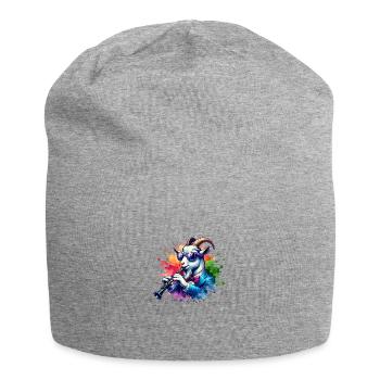 Cool Goat Playing Clarinet Music Band - Jersey Beanie - heather grey - Front