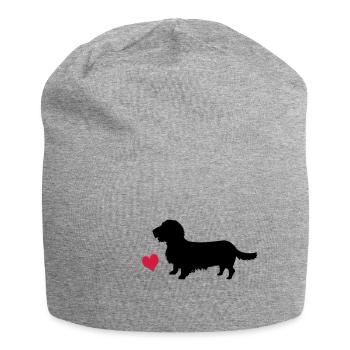 Rough-haired dachshund - Jersey Beanie - heather grey - Front