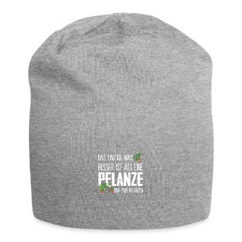 Zwei Pflanzen sind besser Gärtnerin Sprüche Damen - Jersey-Beanie - Grau meliert - Vorne