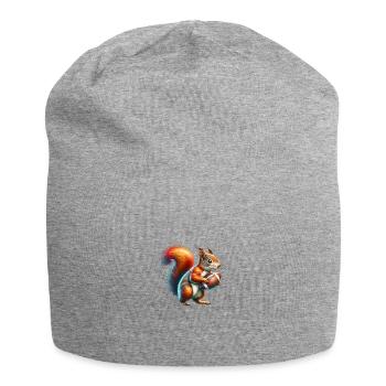 American Football, Squirrel, Nuts, Animal Love - Jersey Beanie - heather grey - Front