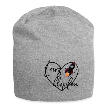 "Lärzklopfen" perfekter Spruch Fusion&Floorfreude - Jersey-Beanie - Grau meliert - Vorne