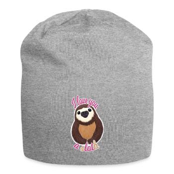Sloth Declaration of Love - Jersey Beanie - heather grey - Front