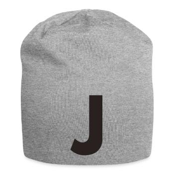 J - Jersey-Beanie - Grau meliert - Vorne