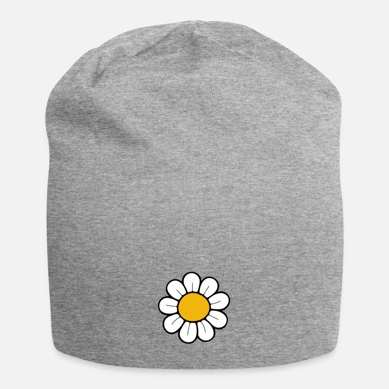 Gänseblümchen - Jersey-Beanie - Grau meliert
