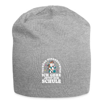 Einschulung Einhorn Tschüss Kindergarten - Jersey-Beanie - Grau meliert - Vorne