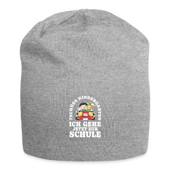 Einschulung Tschüss Kindergarten - Jersey-Beanie - Grau meliert - Vorne