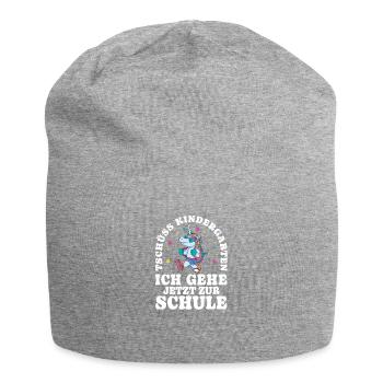 Einschulung Einhorn Tschüss Kindergarten - Jersey-Beanie - Grau meliert - Vorne