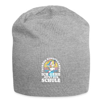 Einschulung Einhorn Tschüss Kindergarten - Jersey-Beanie - Grau meliert - Vorne