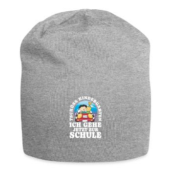Einschulung Tschüss Kindergarten - Jersey-Beanie - Grau meliert - Vorne