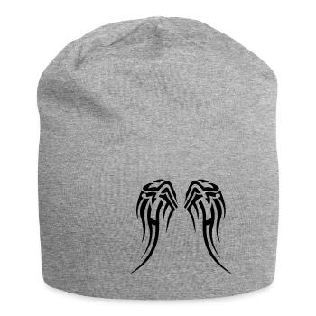 Propre choix de couleur, ailes de tatouage tribal - Bonnet en jersey - gris chiné - Devant