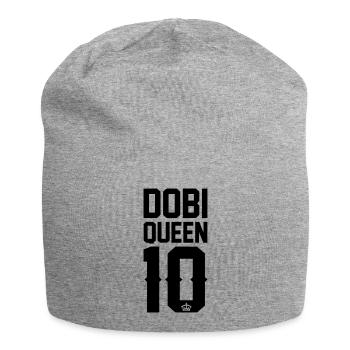 Dobermann-Queen - Jersey-Beanie - Grau meliert - Vorne