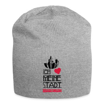 Stadt Liebe Hamburg Deutschland Spruch Geschenk - Jersey-Beanie - Grau meliert - Vorne