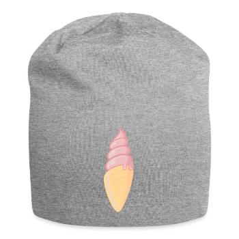 Ice Cream / Eiscreme / Softeis - Jersey-Beanie - Grau meliert - Vorne