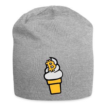 Bitcoin-Cream - Jersey Beanie - heather grey - Front
