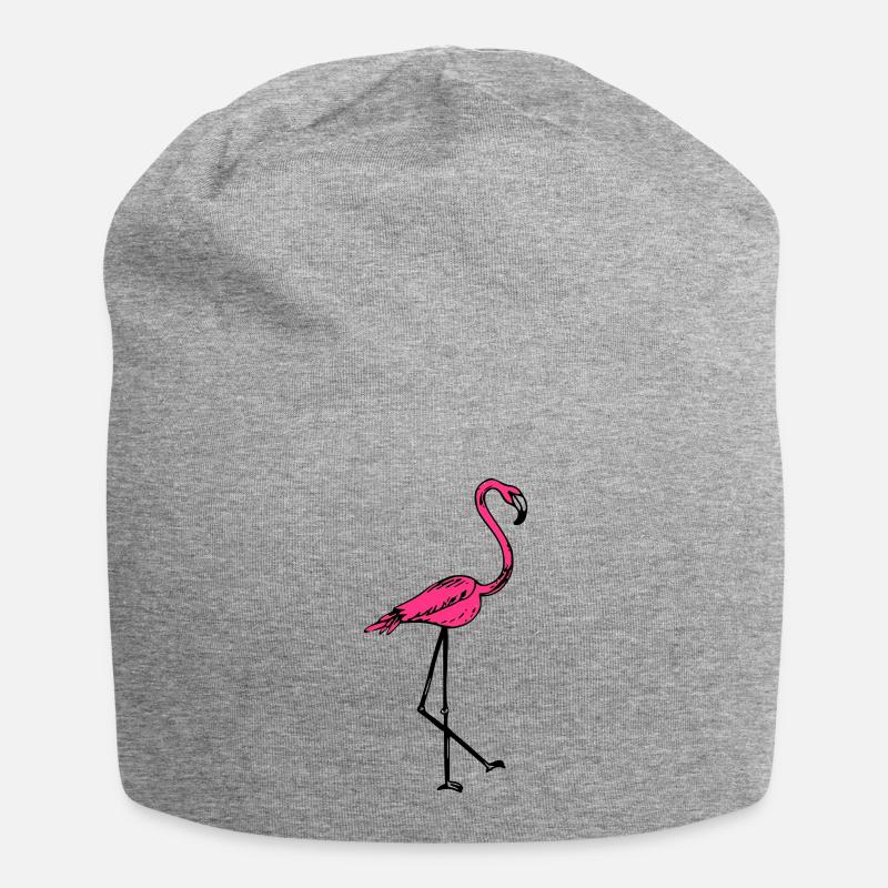 flamingo - Jersey-Beanie - Grau meliert