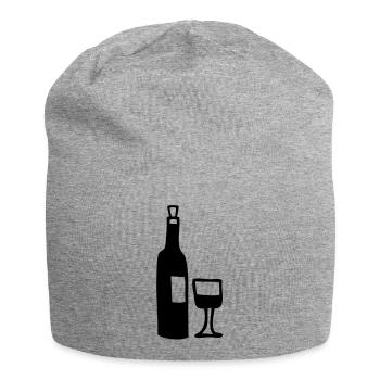 flasche voll glas halb voll - Jersey-Beanie - Grau meliert - Vorne
