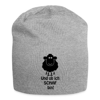 Und ob ich SCHAF bin! - Jersey-Beanie - Grau meliert - Vorne