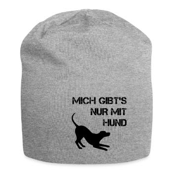 Mich gibt's nur mit Hund - Jersey-Beanie - Grau meliert - Vorne