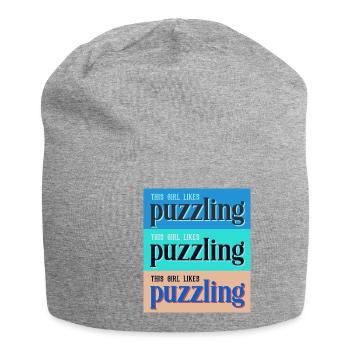 Girl Likes Puzzle Puzzle Hobby Puzzle - Bonnet en jersey - gris chiné - Devant