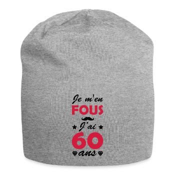 j ai 60 ans / cadeau d'anniversaire 60 ans - Bonnet en jersey - gris chiné - Devant
