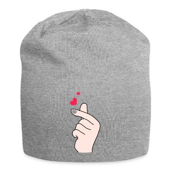Cœurs de doigts 2 - Bonnet en jersey - gris chiné - Devant