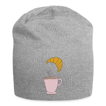 Coffee and croissant - Jersey Beanie - heather grey - Front