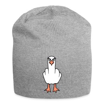 Mouette majeur insulte doigt puant vilain - Bonnet en jersey - gris chiné - Devant