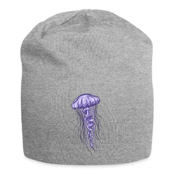 Purple Jellyfish Illustration  - Jersey-Beanie - Grau meliert - Vorne