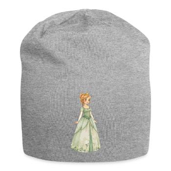 Elf princess in emerald dress - Jersey Beanie - heather grey - Front