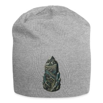 Geological Time Crystal Strata and Fossils - Jersey Beanie - heather grey - Front