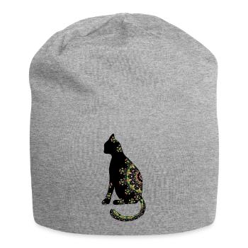 cat - Jersey Beanie - heather grey - Front