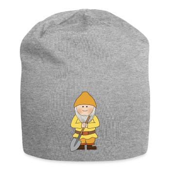 Zwerg mit Schaufel - Jersey-Beanie - Grau meliert - Vorne