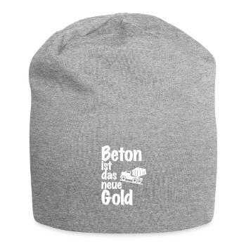 Beton ist das neue Gold - Jersey-Beanie - Grau meliert - Vorne