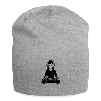 DJ Turntables Party Frau - Jersey-Beanie - Grau meliert - Vorne
