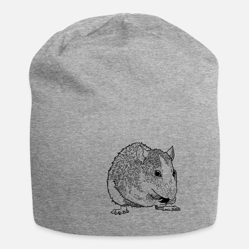 Ratte - Jersey-Beanie - Grau meliert