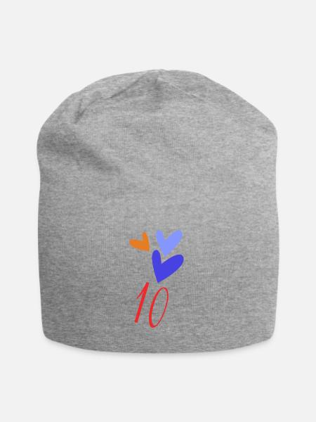 10. 10 JAHRE. 10. Jahrestag. JUBILÄUM 10 JAHRE. - Jersey-Beanie - Grau meliert