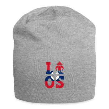 Laos Lao Laotian Flag Elephant Lao I Gift - Jersey Beanie - heather grey - Front