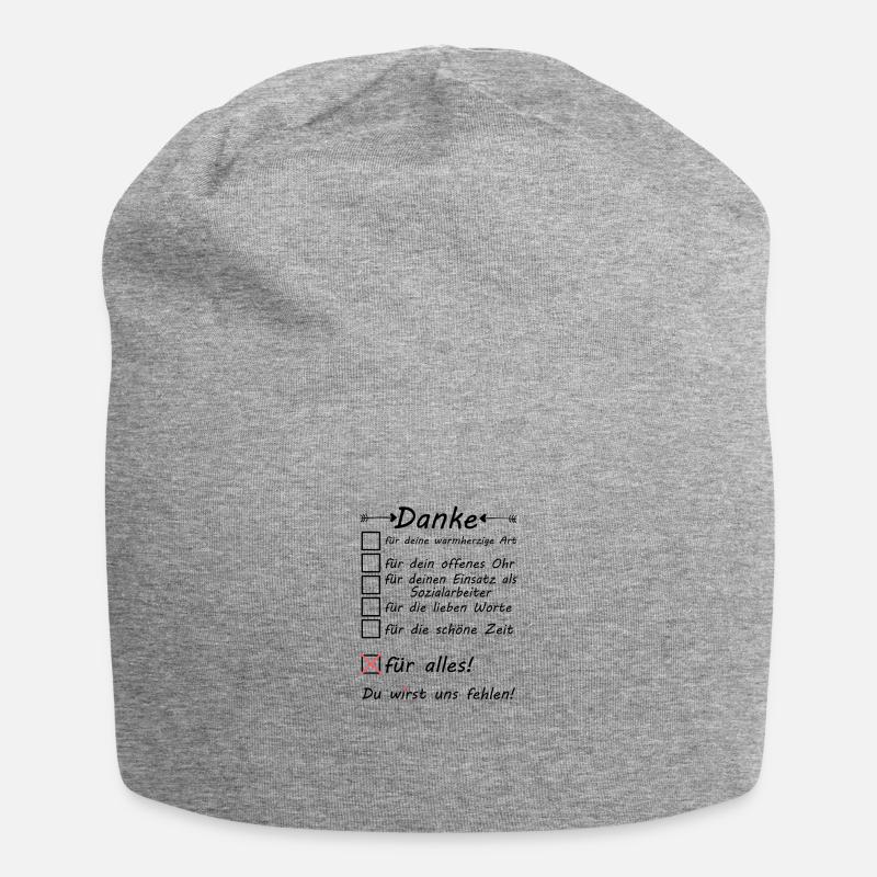 Sozialarbeiter Abschiedsgeschenk Danke Abschied - Jersey-Beanie - Grau meliert