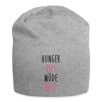 Hunger, Pipi, Müde, Kalt - Jersey-Beanie - Grau meliert - Vorne
