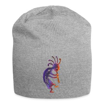 Indianischer Flötenspieler Kokopelli - Jersey-Beanie - Grau meliert - Vorne