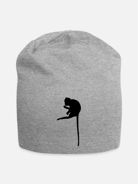 Affe - Jersey-Beanie - Grau meliert