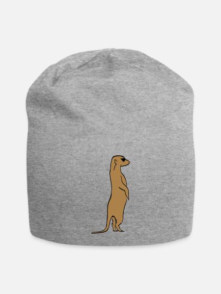 Erdmännchen - Jersey-Beanie - Grau meliert