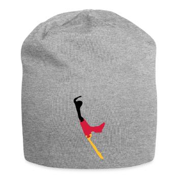 Sylt Puzzle - schwarz rot gold - Jersey-Beanie - Grau meliert - Vorne