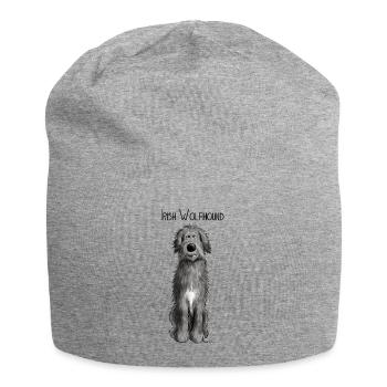 Funny Irish Wolfhound - comic - dog - cartoon - Jersey Beanie - heather grey - Front