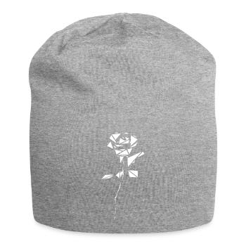 Rose abstraktes Design weiss - Jersey-Beanie - Grau meliert - Vorne