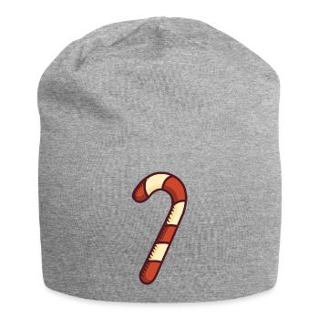 Christmas Candy Cane - Jersey Beanie - heather grey - Front